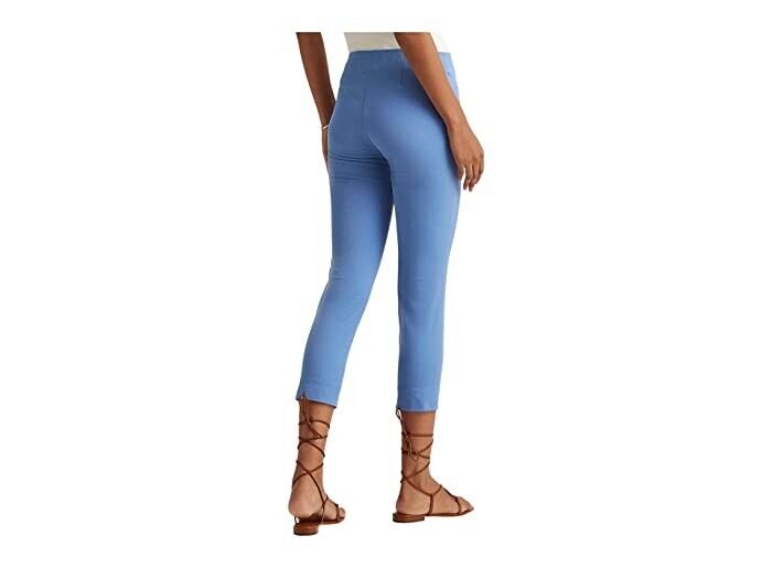 LAUREN RALPH LAUREN Twill Cropped Skinny Pant Blue Size 6 MSRP $90