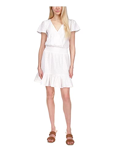 Michael Michael Kors Women's Julia Eyelet Dress Size L, White