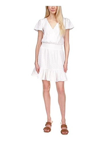 Michael Michael Kors Women's Julia Eyelet Dress Size L, White