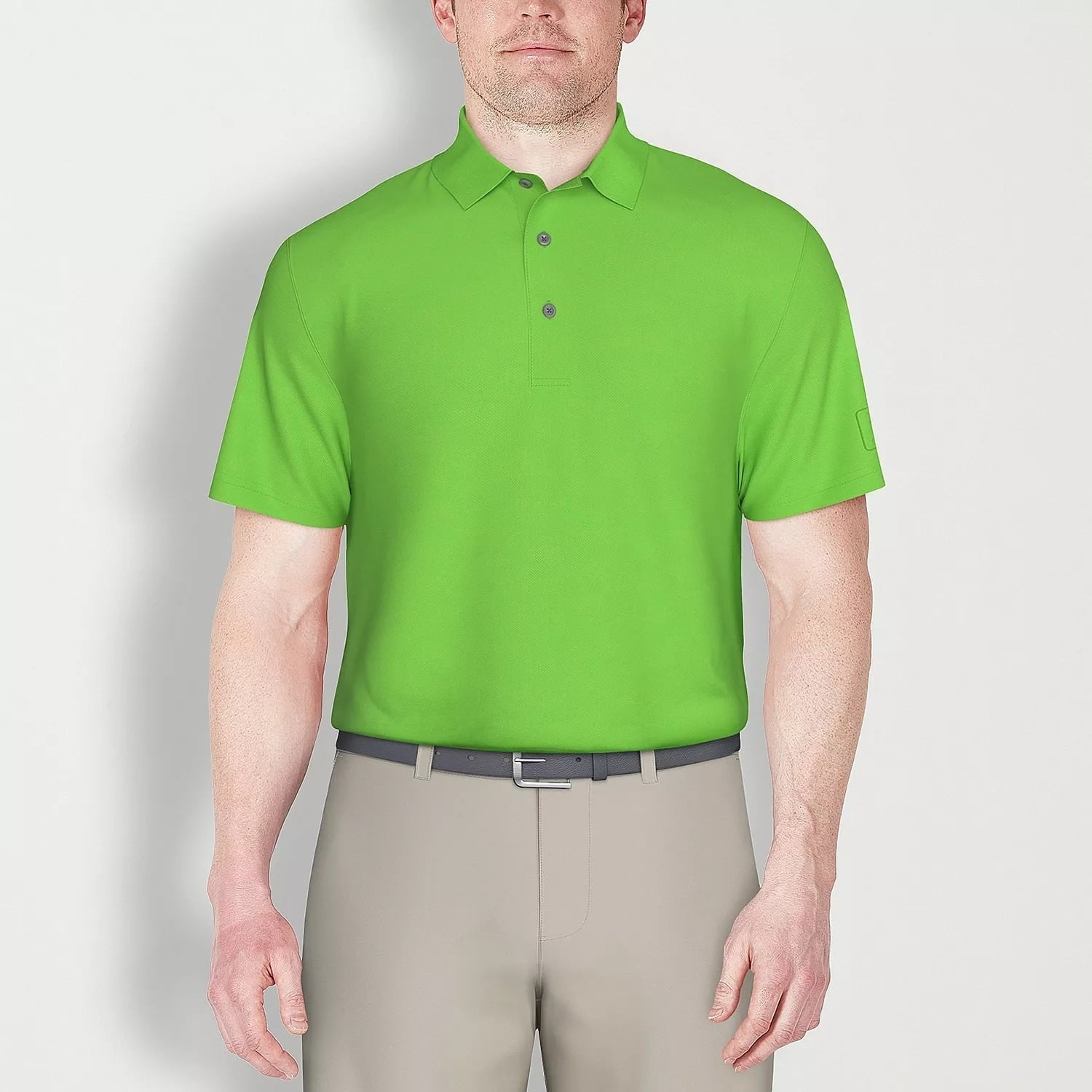 PGA TOUR Men's Airflux Mesh Golf Polo Shirt Small Green Flash
