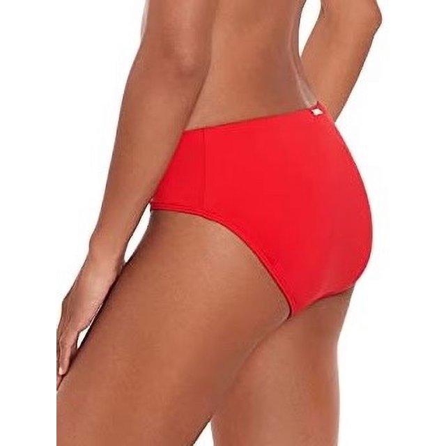 Ralph Lauren RED Beach Club Solid Mid-Rise V-Front Bikini Swim Bottom, Size 12