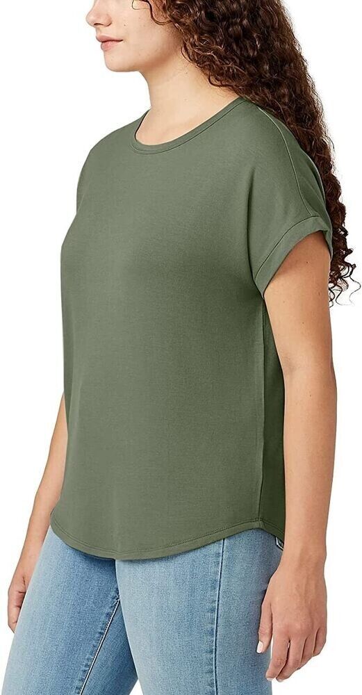 Buffalo David Bitton Womens Crewneck Top Green olive Size XL