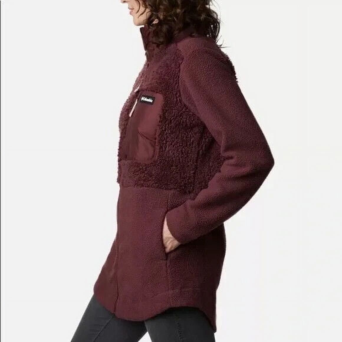 Columbia Women s Lodge Sherpa Full Zip Fleece Wine purple Size S