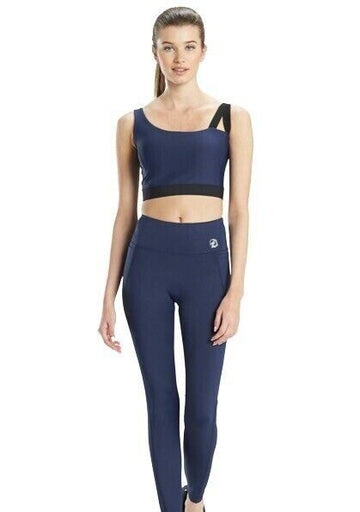 Josie Natori Womens Solstice Asymmetrical Cropped Top Navy blue Size XS MSRP $52