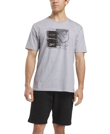 Reebok Mens Regular fit Short Sleeve Graphic T-Shirt Shirt XL Grey Solid