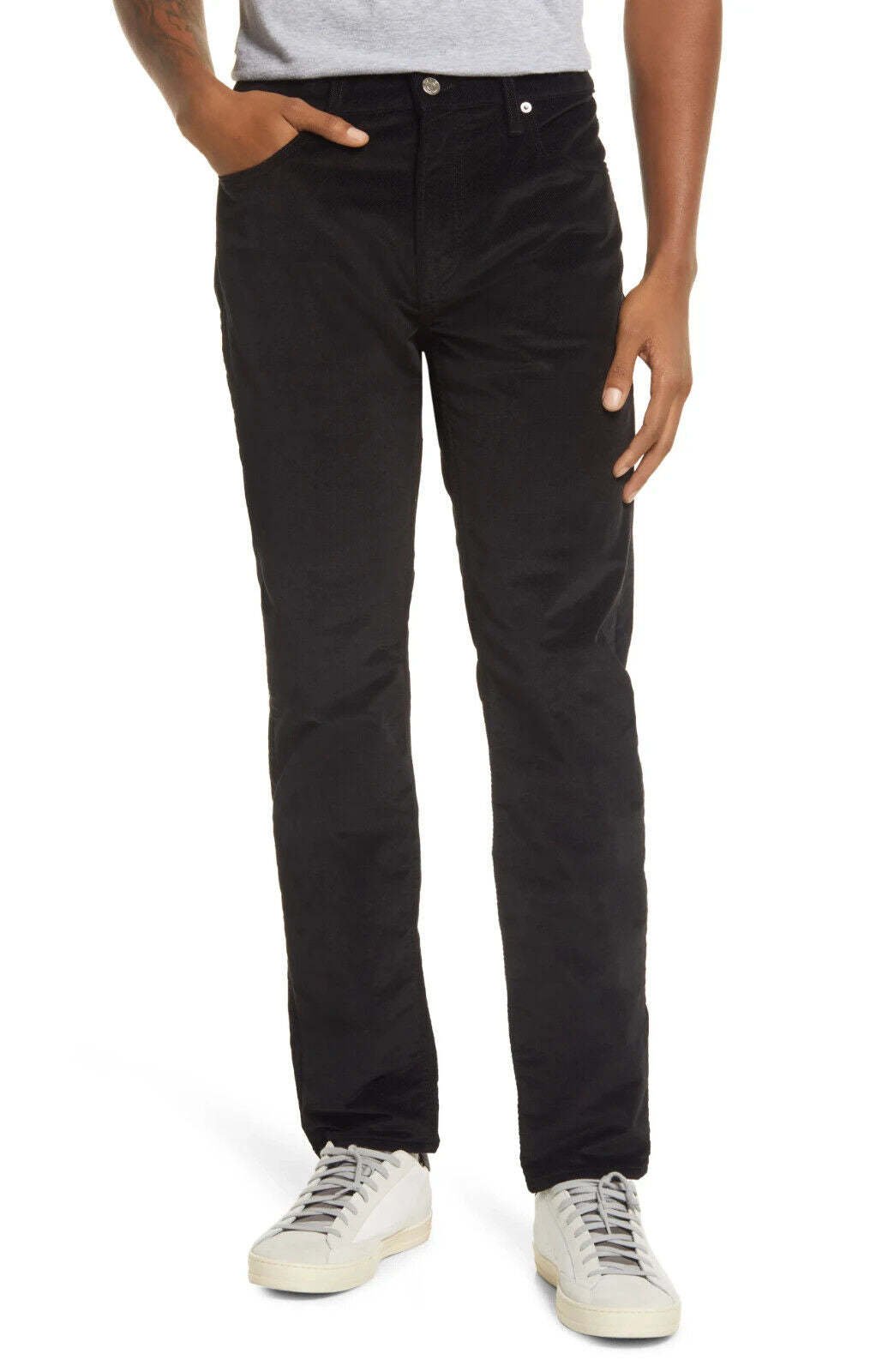 7 FOR ALL MANKIND Men Extra Slim Corduroy Pants Black Size 40X32 MSRP $198