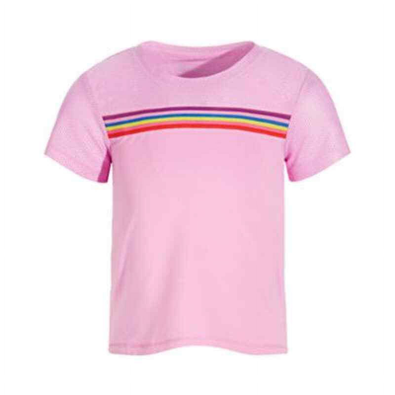 ID Ideology Big Girls Multi-Stripe Shirt Sweet Alyssum Size 5