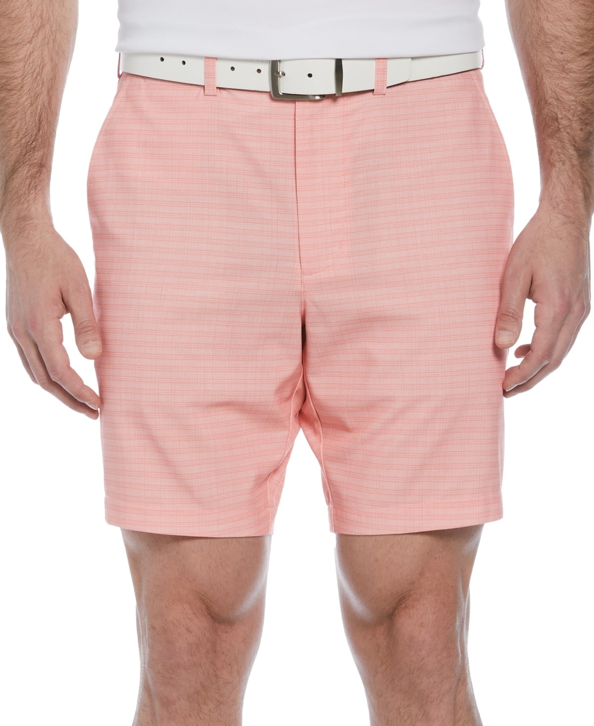 Pga Tour Mens Regular fit Golf Shorts 44 / 8 Inseam Pink Plaid Stretch