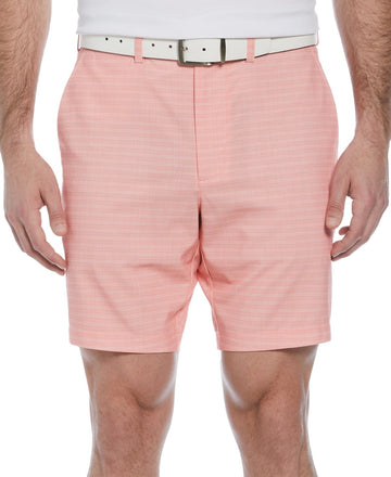 Pga Tour Mens Regular fit Golf Shorts 44 / 8 Inseam Pink Plaid Stretch