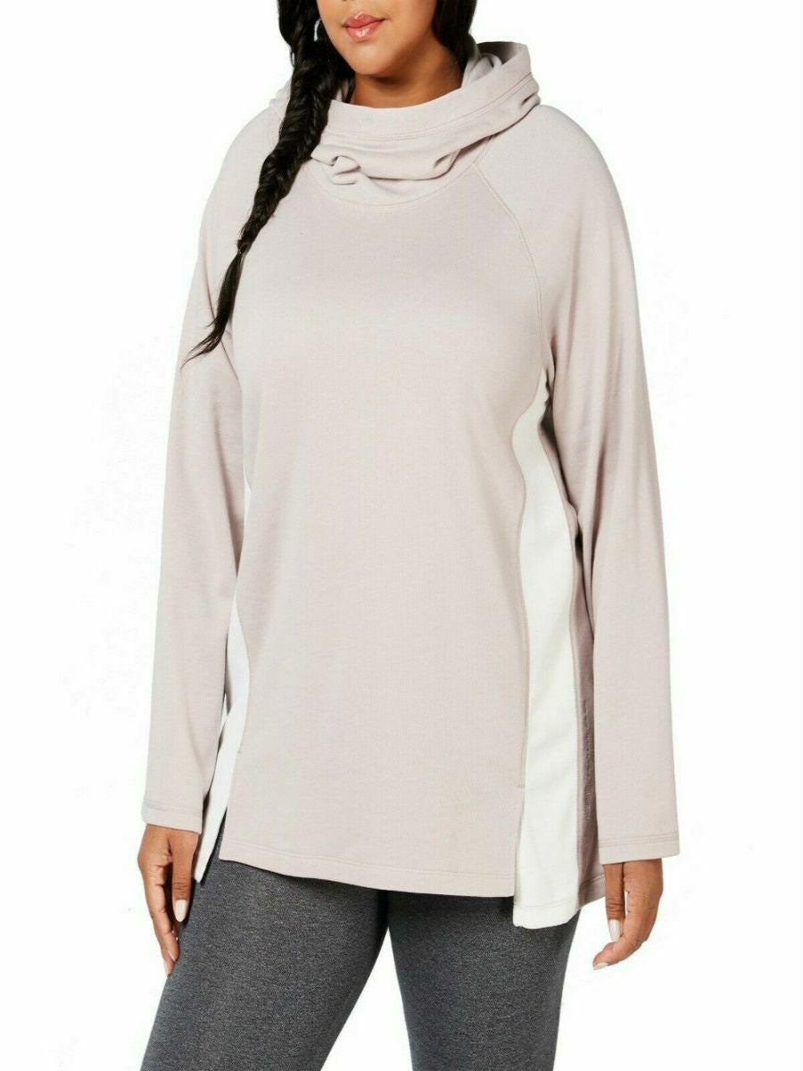 Calvin Klein Women Top Performance Cowl Neck Hoodie Pullover Pink SALE Size S
