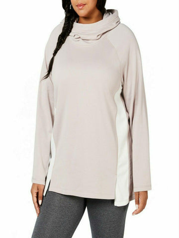 Calvin Klein Women Top Performance Cowl Neck Hoodie Pullover Pink SALE Size S