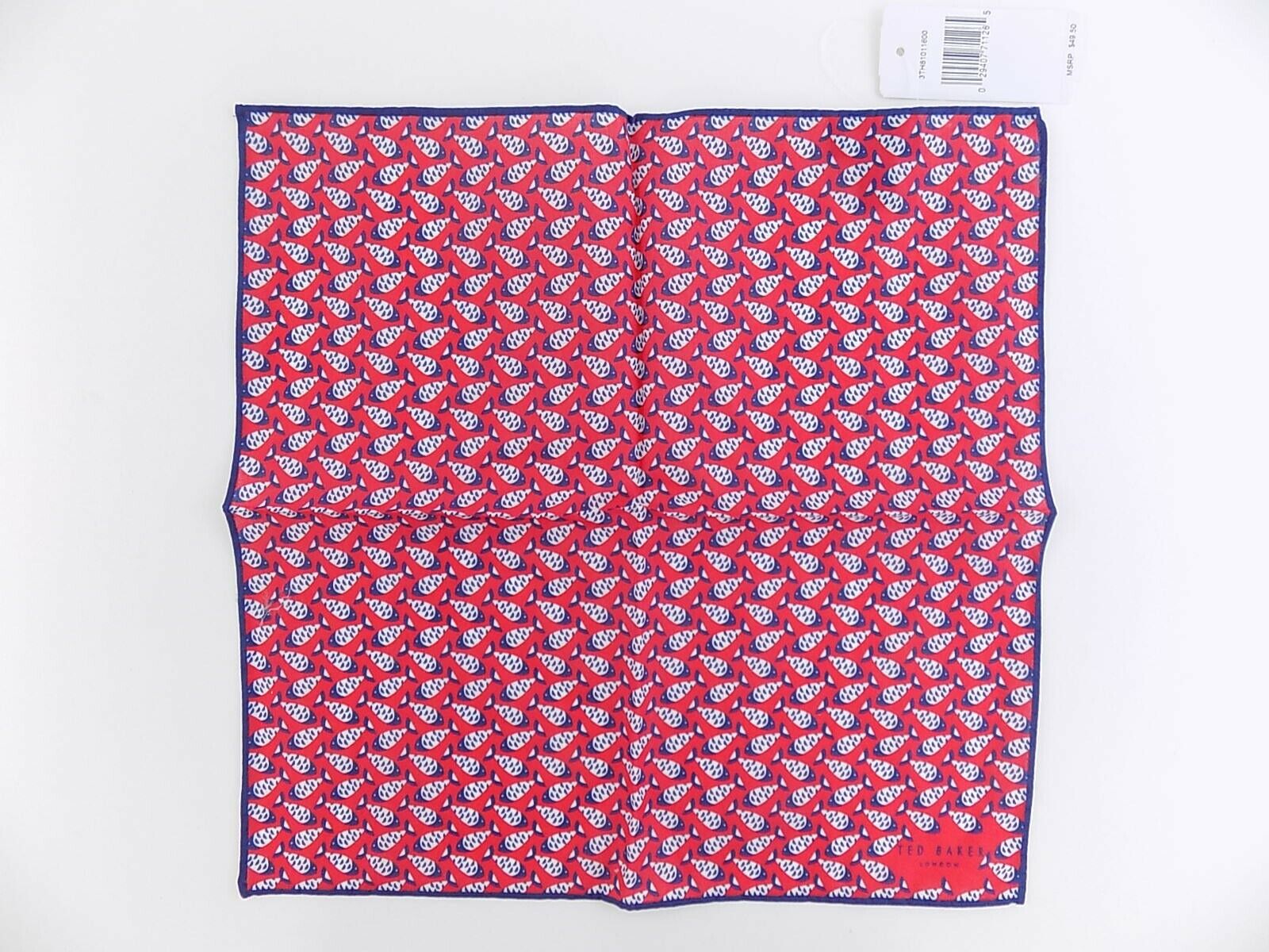 Ted baker mens hand handkerchief pocket square red 12