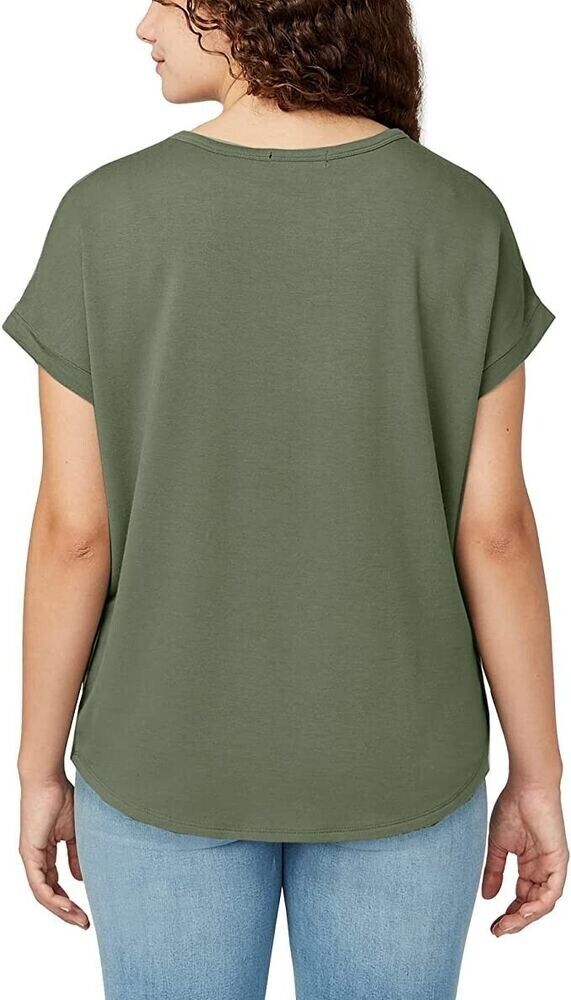 Buffalo David Bitton Womens Crewneck Top Green olive Size XL