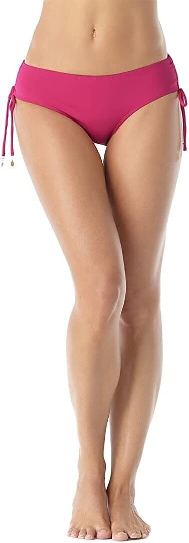 Anne Cole Ruched-Side Bikini Bottoms Women's Swimsuit Pink Size XL MSRP $44