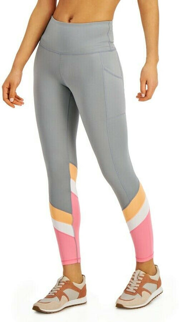 Ideology Colorblocked High-Waist 7/8 Length Leggings Womens gray Size M MSRP $40
