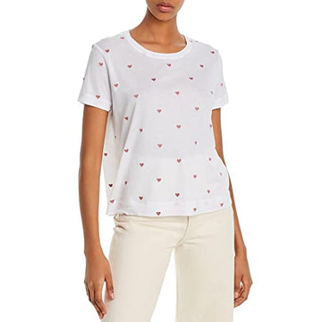 Splendid Heart Embroidered Tee T-Shirt White Clay Size M (Women's 6-8)