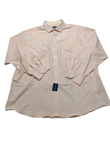 Club Room Men Regular fit Dress Shirt XXL 18.5 in 34-35 Orange Striped