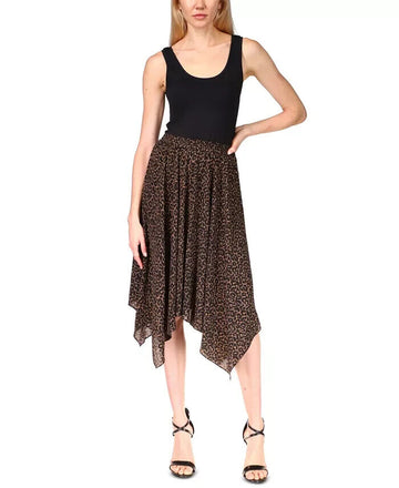 MICHAEL KORS Cheetah-Print Pull-On Skirt Black Size S MSRP $125