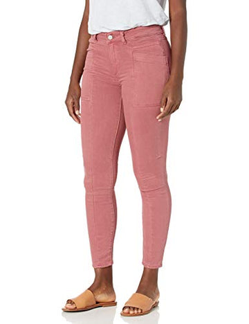 DL1961 Women's Florence Instasculpt Mid Rise Skinny Ankle Jean Pink Rose Size 24
