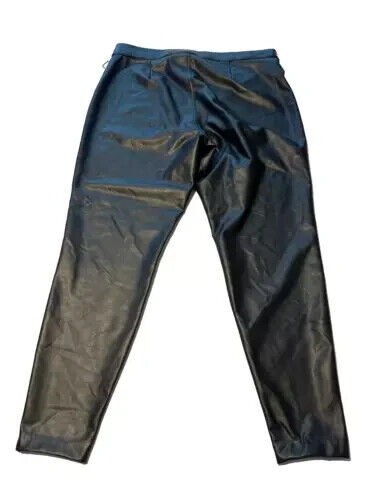 Vince Camuto Womens Black PU Faux Leather Skinny Jeggings Pants Size 3X MSRP $89
