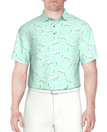 PGA TOUR Men's Stretch-Performance Patterned Polo Shirt, Large