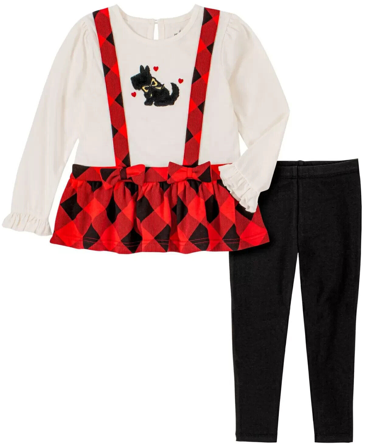 Kids Headquarters Baby Girls Check Skirted Tunic Leggings, 2 Piece Set 6/9M Red