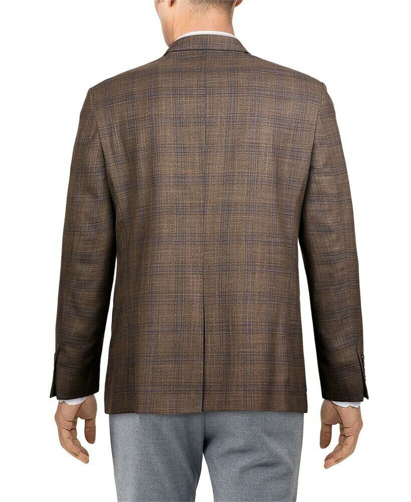 Lauren Ralph Lauren Men's Ultra Flex Plaid Sport Coat Brown Size 44 MSRP $375