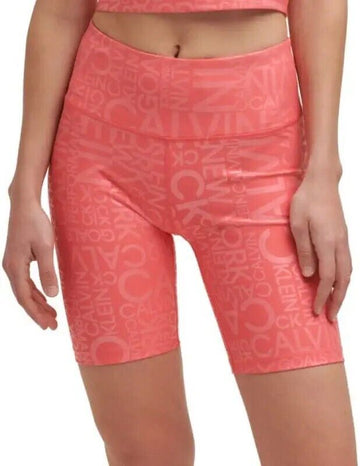 Calvin Klein Performance Women's Printed Bike Shorts Pink Size L
