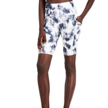 Ideology Tie-Dyed Pocket Bike Shorts Womens Gray Size S MSRP $30