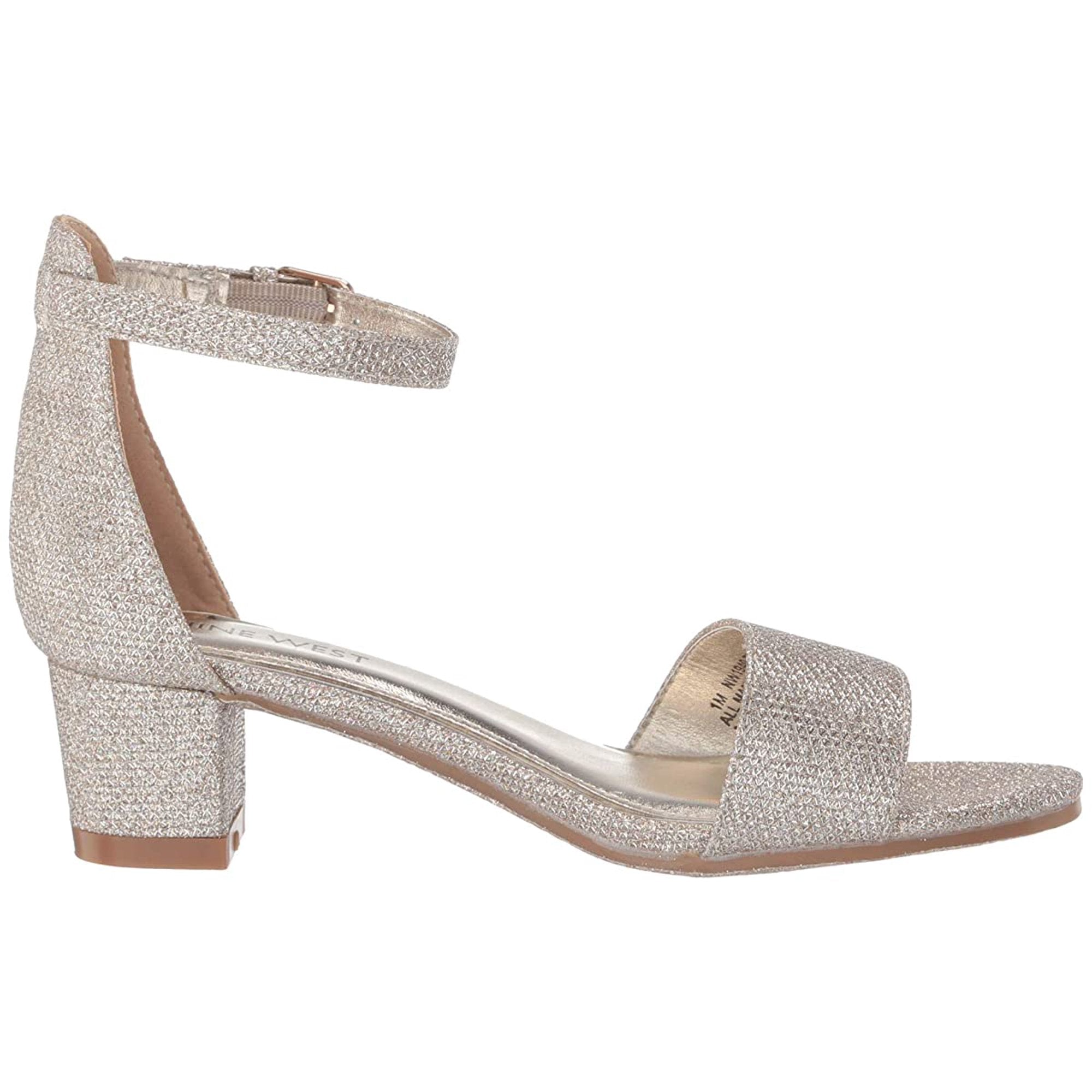 Nine West Kids Tess (Little Kid/Big Kid) Gold Mesh Heels Size 5