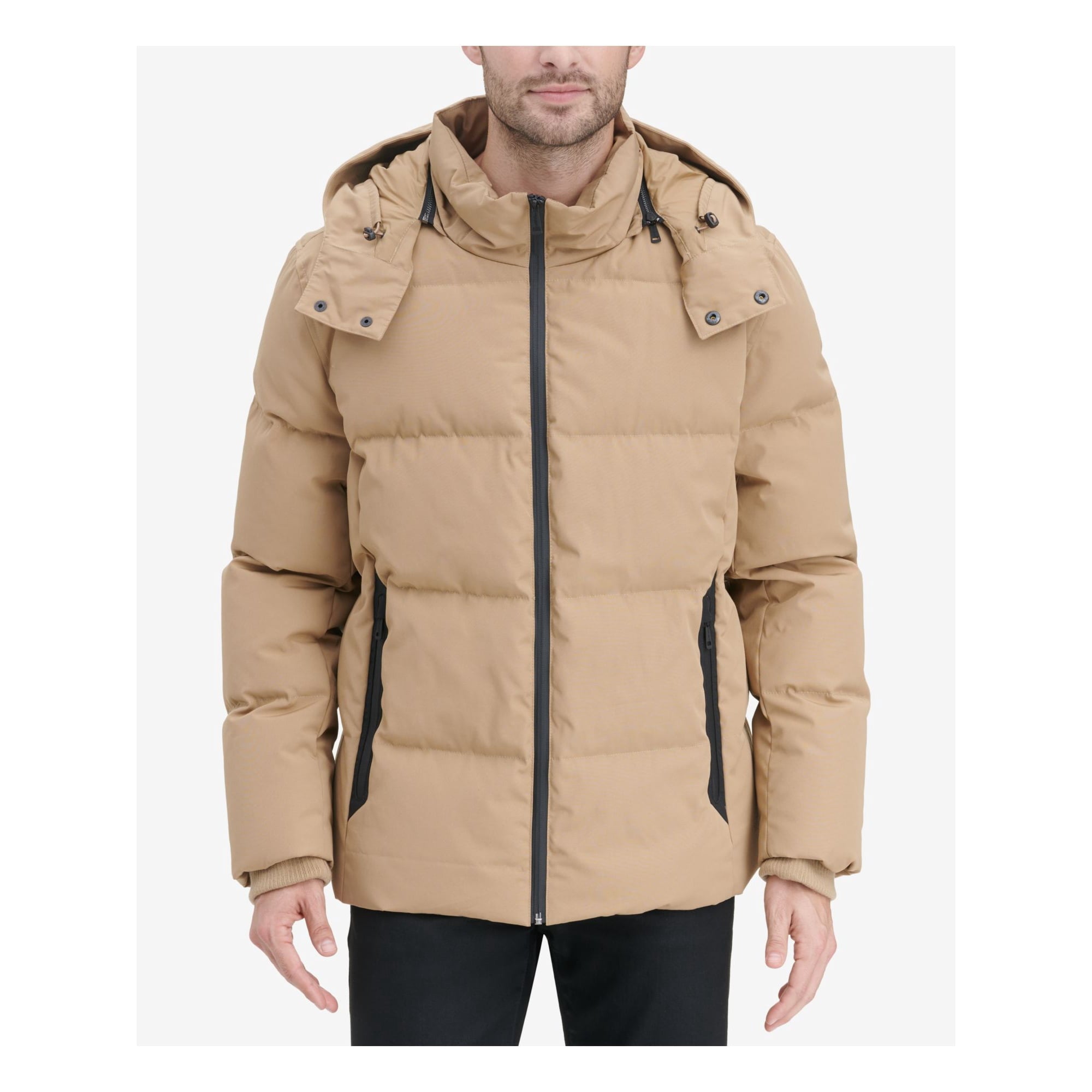 COLE HAAN Mens Kenny Beige Parka Coat Size L