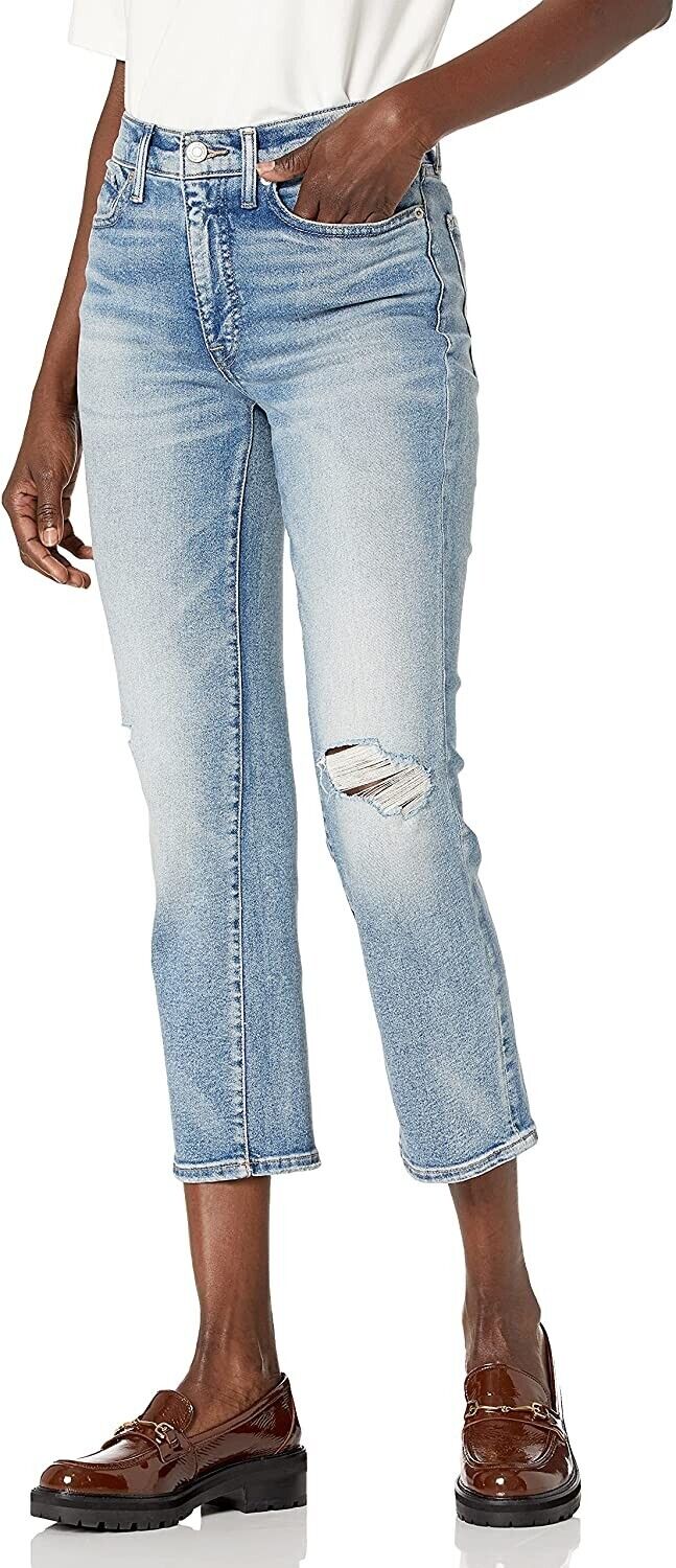 Lucky Brand Womens High Rise Zoe Straight Crop Jean Blue Size 25W x 26L MSRP $90