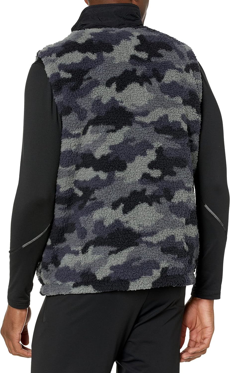 Champion mens Aop Sherpa Reversible Vest, Cammo Gravel Path Grey Black, Size S