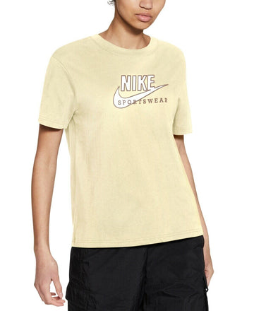 Nike Women's Sportswear Cotton Heritage T-Shirt Yellow Size M MSRP $40