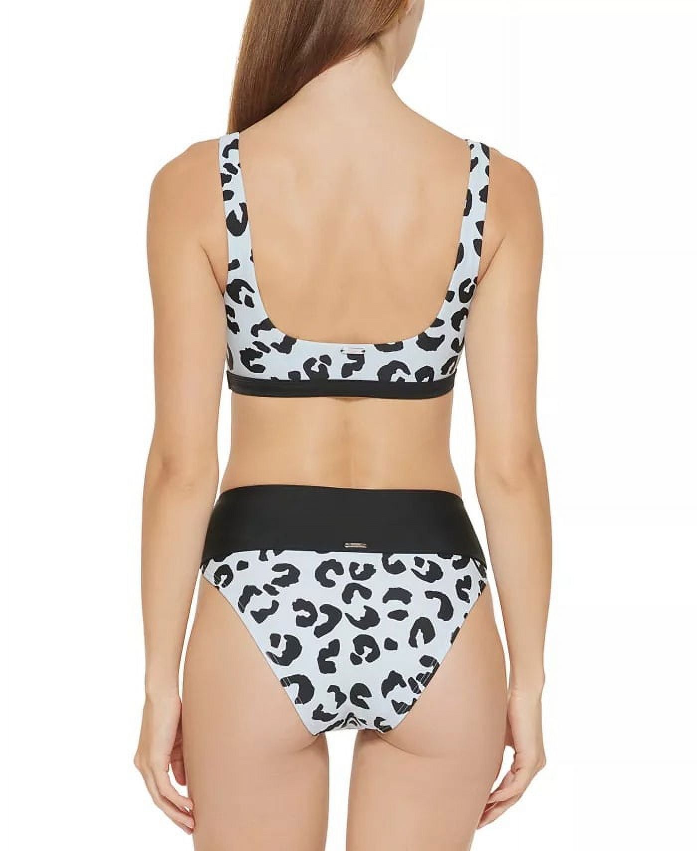 Dkny Women's Printed High Waist Bikini Bottom Swimsuit Blue Size S