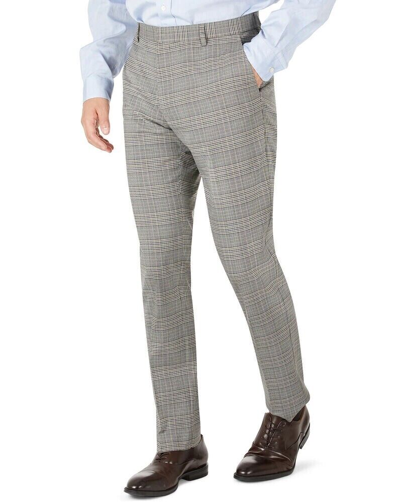 Tommy Hilfiger Mens Modern Fit Stretch Check Pants Brown Size 34 X 32 MSRP $95