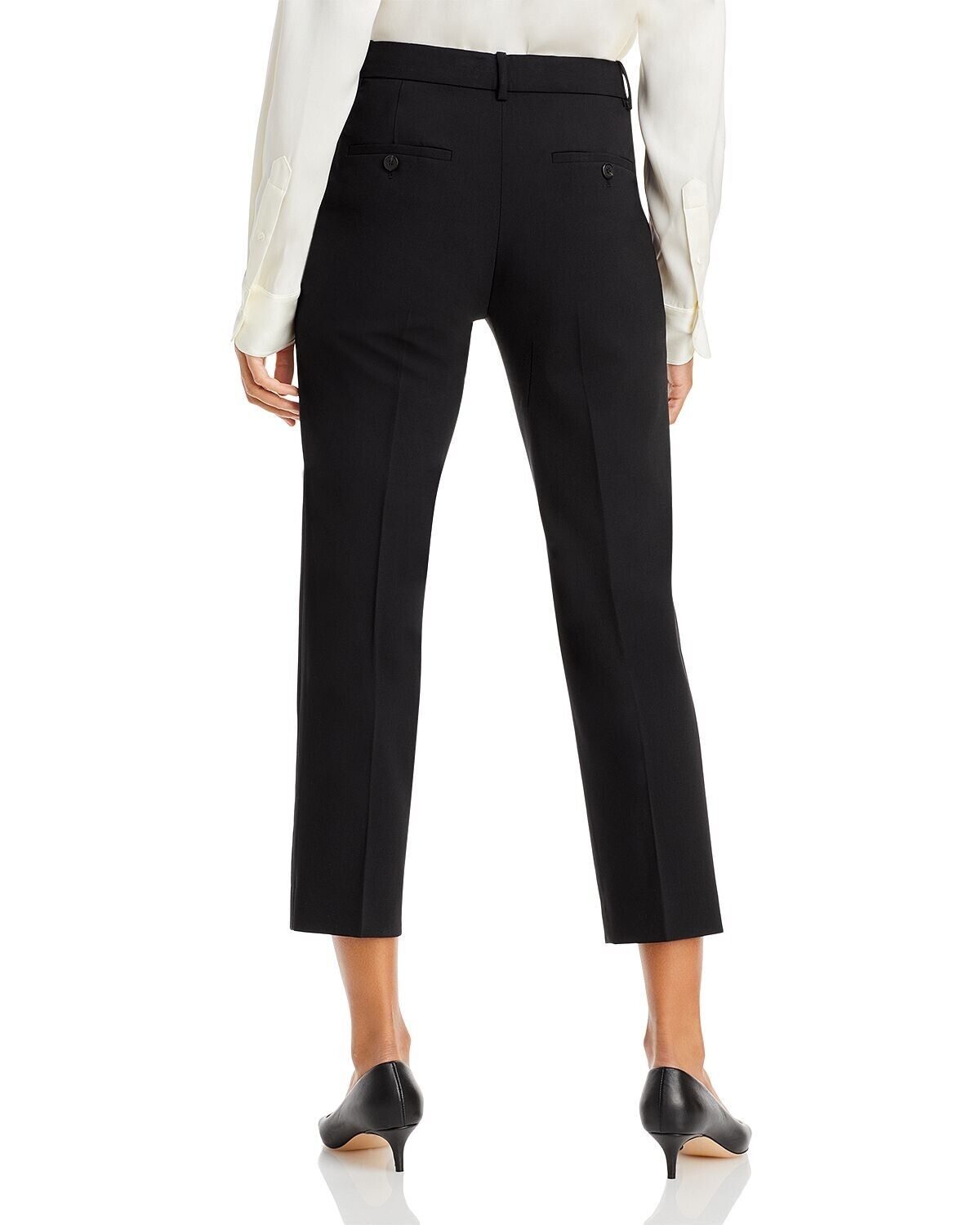 Theory Treeca Wool-Blend Cropped Pants Navy Size 12 MSRP $275
