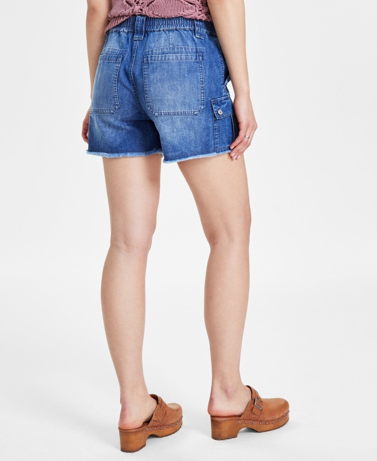 Lucky Brand Women's Cotton Mid-Rise Cargo Shorts Blue Size XL MSRP $90