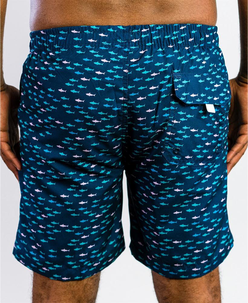 BEAUTIFUL GIANT Men's Beach Swim Pocketed Board Short Navy Blue Size M