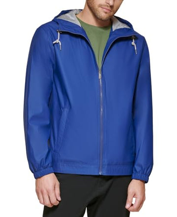 Club Room Mens Rubberized Lightweight Raincoat Navy Size S