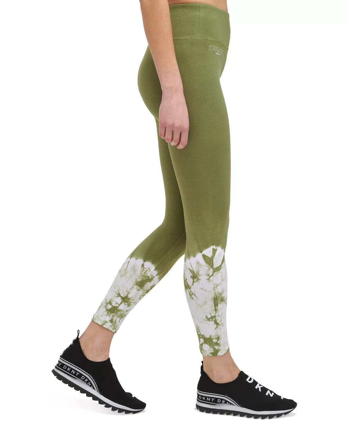 DKNY Sport Women s Tie-Dyed-Hem 7/8 Leggings Green Size XS MSRP $60