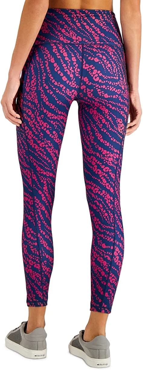 Ideology Women's Cheetah-Print Performance 7/8 Leggings, Purple Size XXL