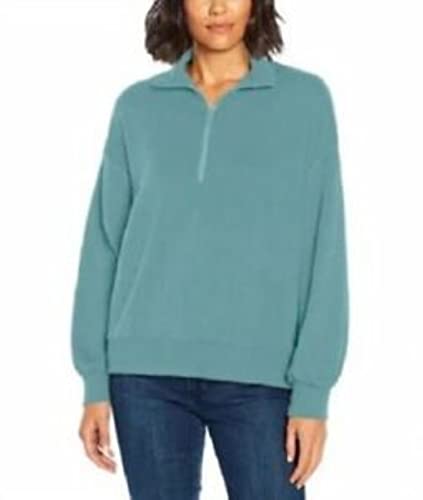Three Dots Ladies' Quarter Zip Pullover Top ( Nile Blue, Size XS )