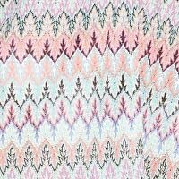 Miken Women's Flame Stitch Fringe Kimono, Size S Pink/Turquoise