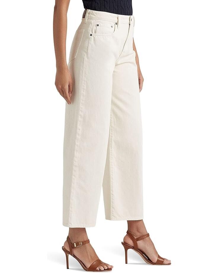 LAUREN Ralph Lauren High-Rise Wide-Leg Jean (Cream Wash) Size 6 MSRP $125