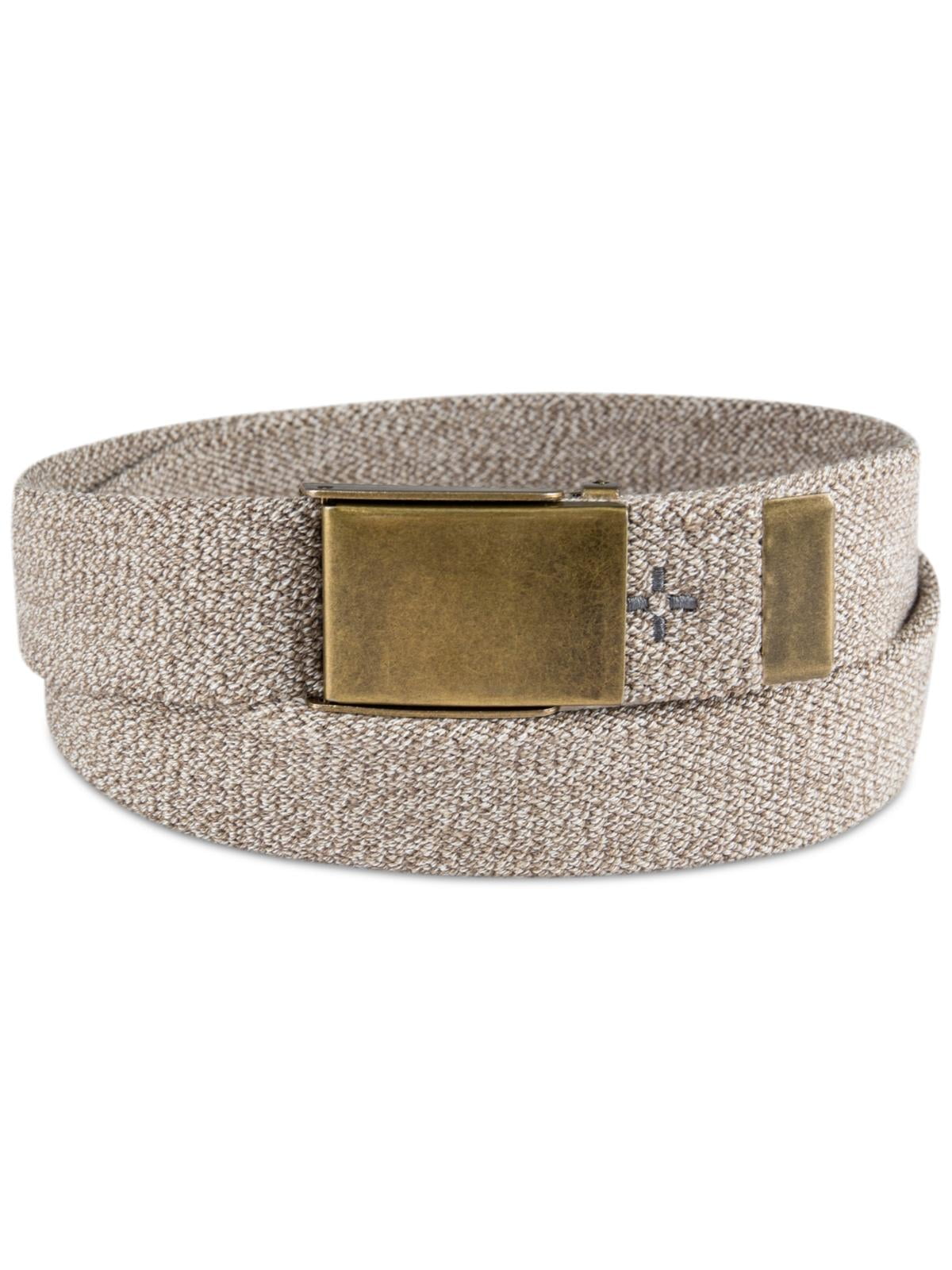 Sun + Stone Mens Webbing Stretch Fabric Beige Belt Size L