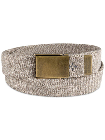 Sun + Stone Mens Webbing Stretch Fabric Beige Belt Size L