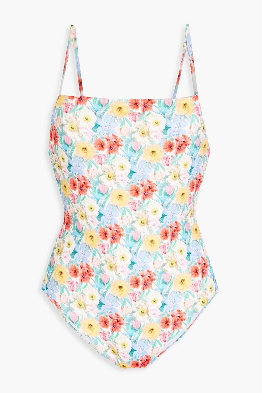 ONIA Juliette embellished floral-print swimsuit One piece Blue Size M MSRP $245