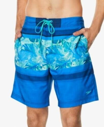 Speedo Men's Horizon 2-Way Stretch Dwr 20" Board Shorts Blue Size S MSRP $56