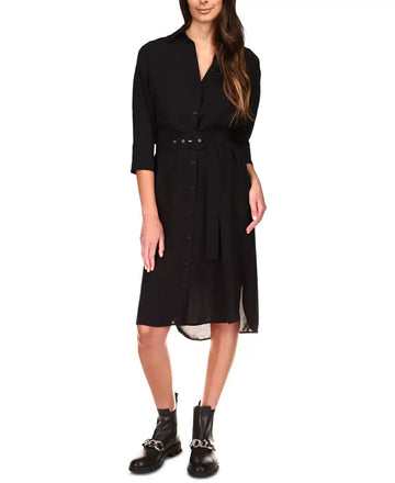 Michael Michael Kors Belted Shirtdress Black Size XS MSRP $140